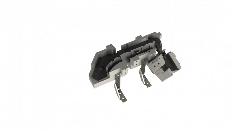 Fixtura para canaleta con detecciones en componentes.