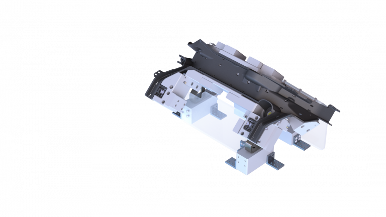 Fixtura para canaleta con detecciones en componentes.