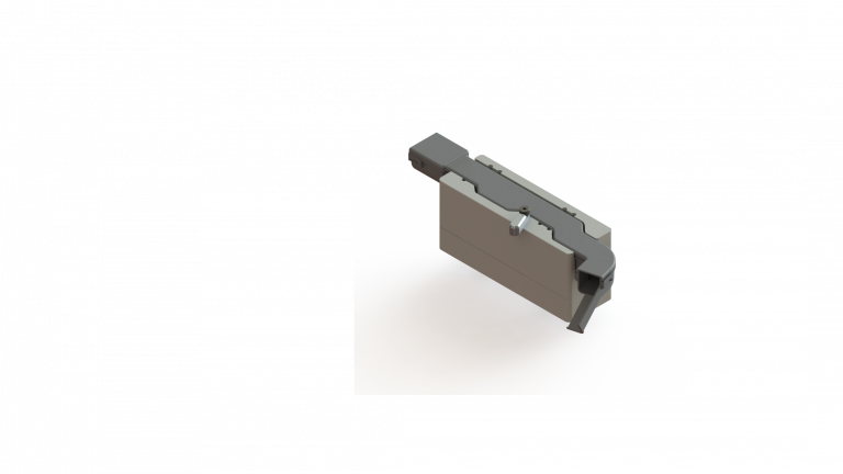Fixtura para canaleta con sujeccion con leva.